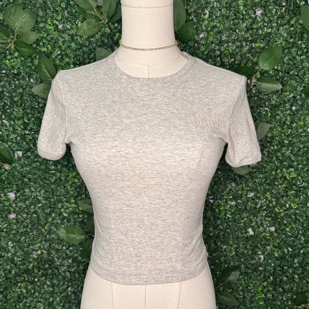 PINK Victoria's Secret Light Gray Baby Doll Tee